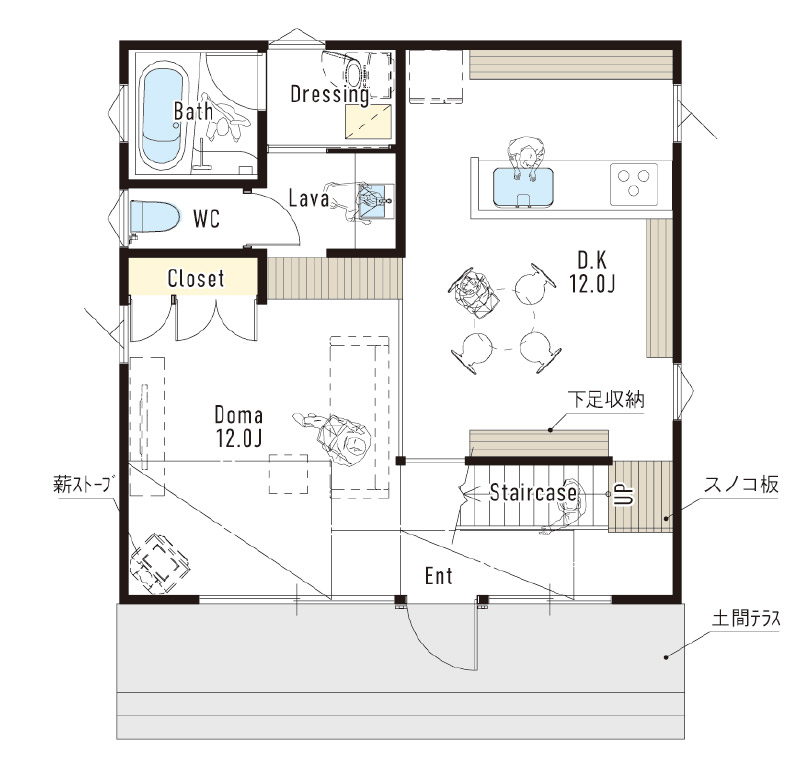 Country taste Style カントリーテイストスタイル 1階プラン